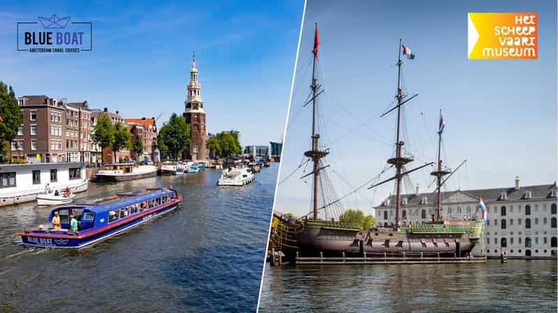 Billet combiné pour la croisière sur les canaux d'Amsterdam et le musée maritime