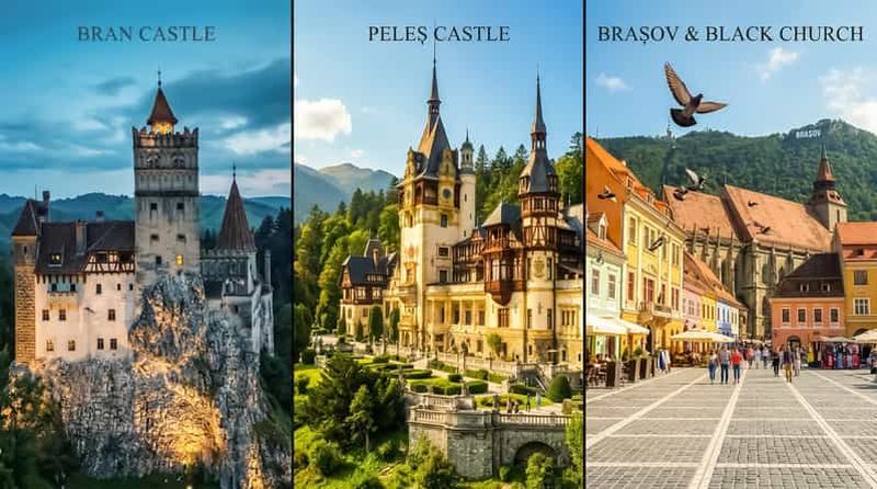 Excursion au départ de Sibiu : châteaux Dracula et Peles, Brasov