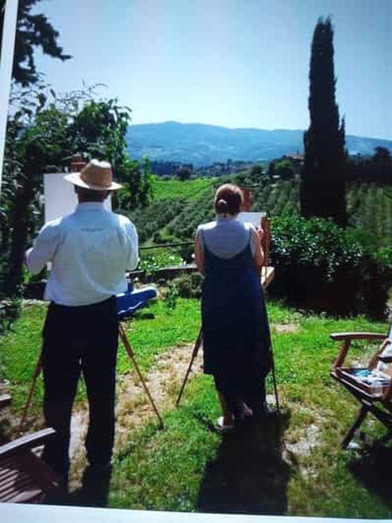 Billet Toscane : cours de peinture avec dégustation de vin et repas