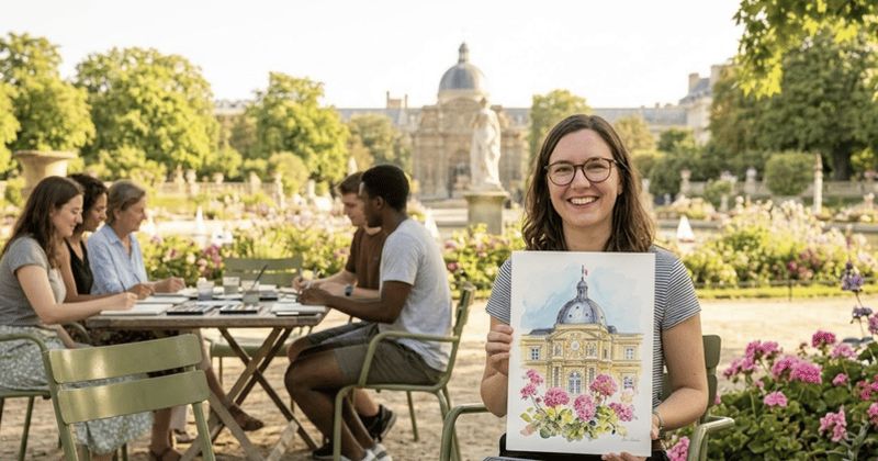 Paris : atelier de dessin au jardin du Luxembourg avec une artiste