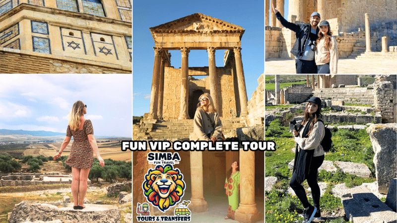 Visite d’une journée VIP et ludique : Dougga, Bulla Regia et Testour (prise en charge de tous les participants)