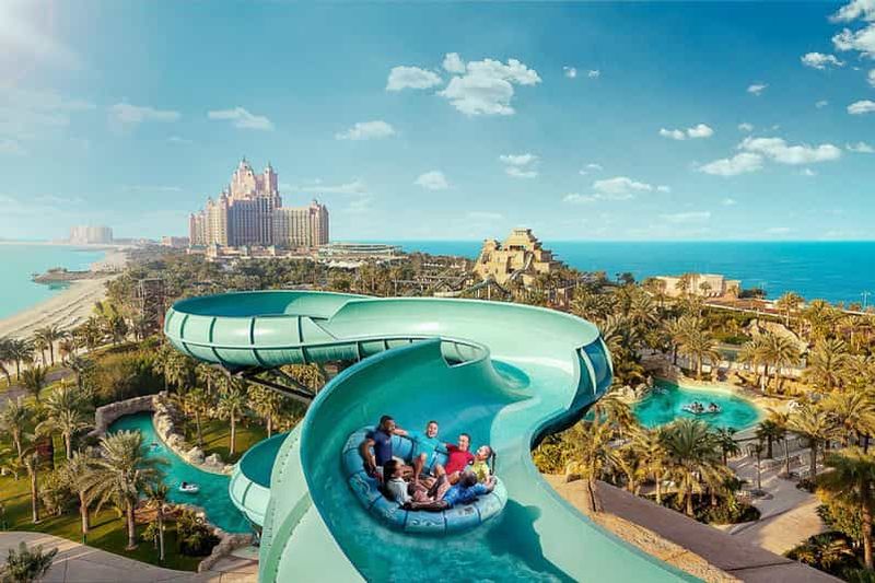 Dubaï : Pass journée Aquaventure World avec Lost World Aquarium