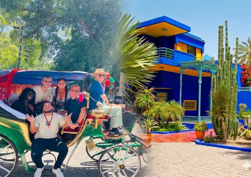 Marrakech : visite des jardins Majorelle et Ménara et promenade en calèche
