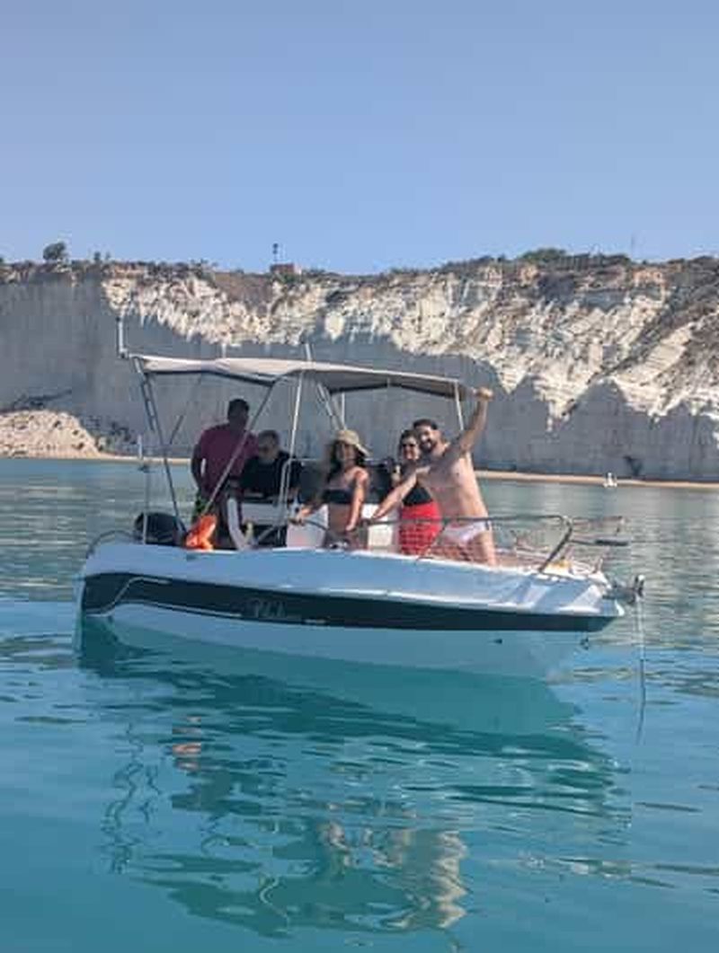 Scala Dei Turchi : excursion en bateau avec skipper et baignade rafraîchissante