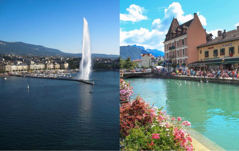 Visite de la ville d'Annecy et de Genève avec croisière sur le lac Léman