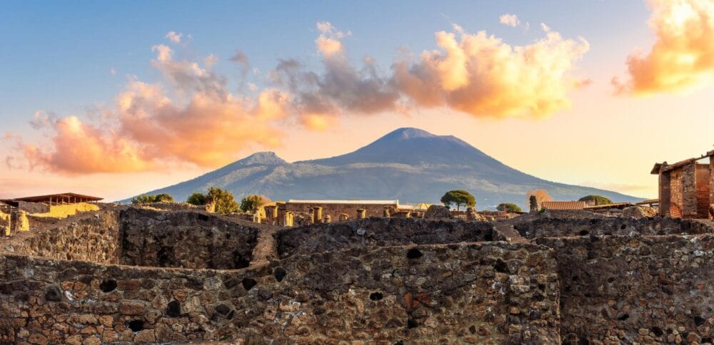 Pompéi et vue sur le Vésuve