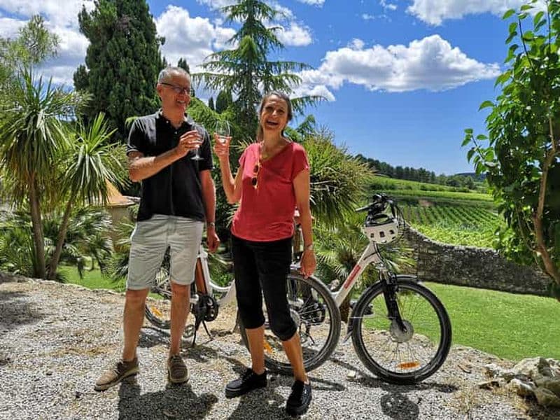 Billet Penedès/BCN : visite guidée à vélo électrique avec visite guidée d'un domaine viticole