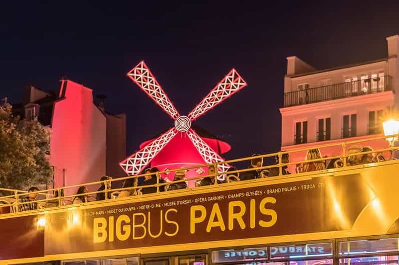 Billet Paris : Visite nocturne panoramique en bus à toit ouvert (Big Bus)